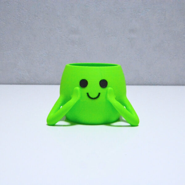 3D Neşeli Mini Saksı Açık Yeşil