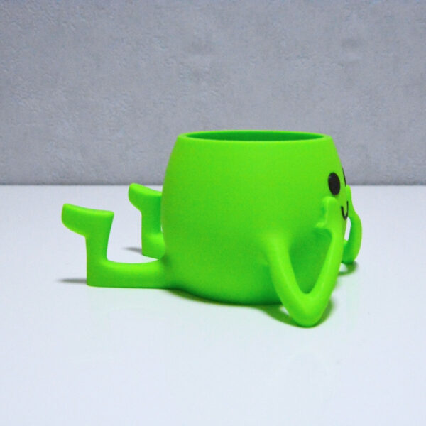 3D Neşeli Mini Saksı Açık Yeşil