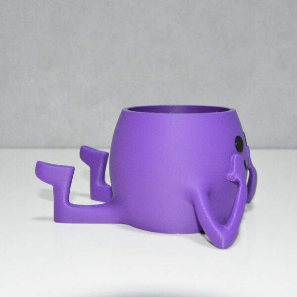 3D Neşeli Mini Saksı Mor