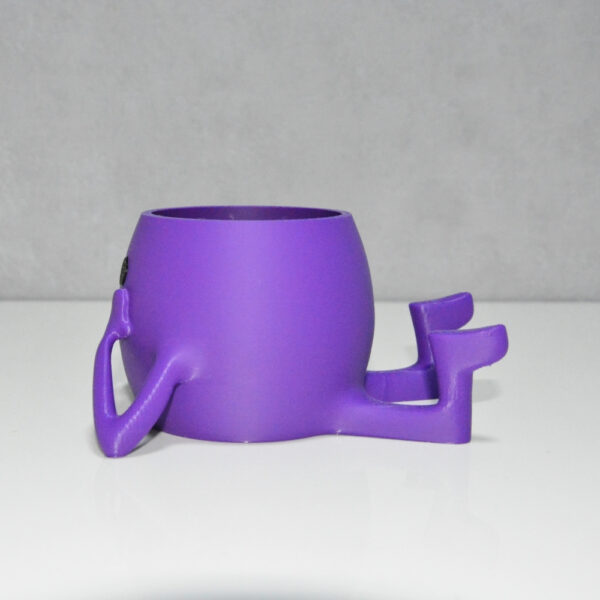 3D Neşeli Mini Saksı Mor