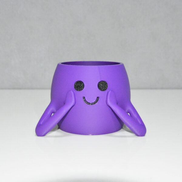 3D Neşeli Mini Saksı Mor