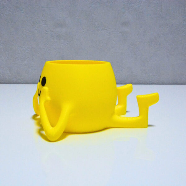 3D Neşeli Mini Saksı- Sarı