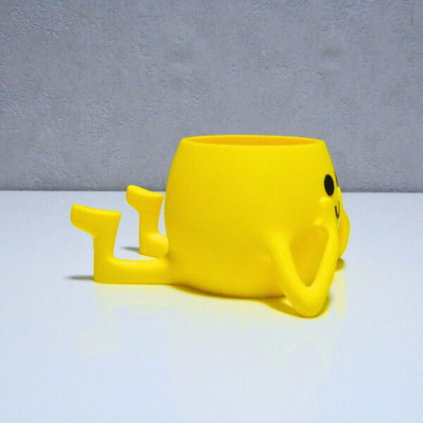 3D Neşeli Mini Saksı- Sarı