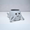 3D Neşeli Mini Saksı - Açık Gri