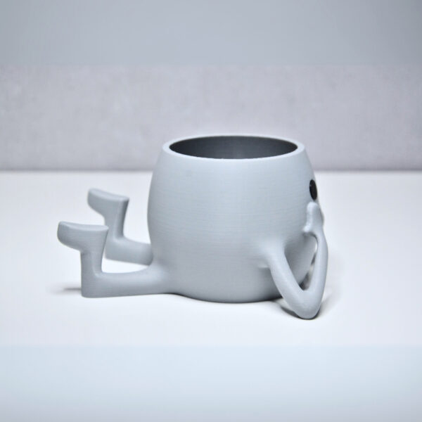 3D Neşeli Mini Saksı - Açık Gri