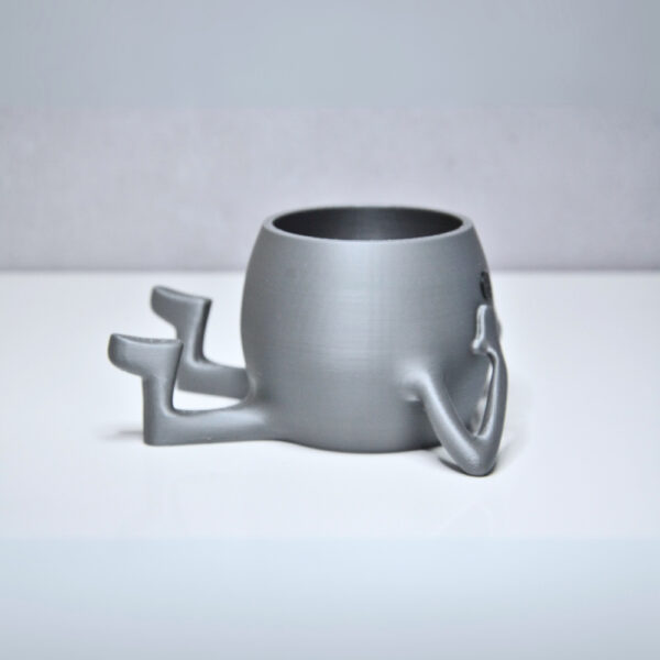 3D Neşeli Mini Saksı - Gümüş
