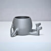 3D Neşeli Mini Saksı - Gümüş