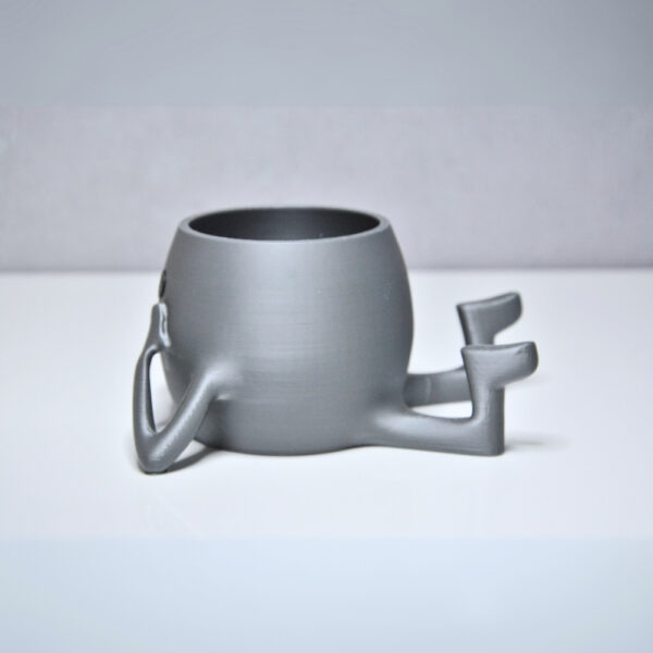 3D Neşeli Mini Saksı - Gümüş