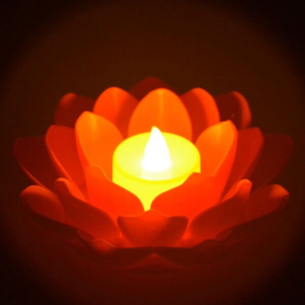 K-10083-1 Lotus Çiçekli Lamba - Kırmızı