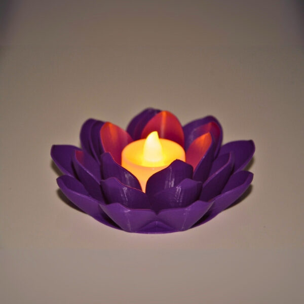 K-10084-2 Mor Lotus Çiçekli Dekoratif Lamba