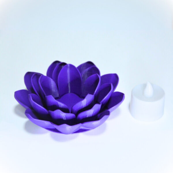 K-10084-3 Mor Lotus Çiçekli Dekoratif Lamba