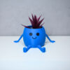 3D Oturan Mini Saksı - Mavi