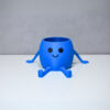 3D Oturan Mini Saksı - Mavi