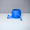 3D Oturan Mini Saksı - Mavi