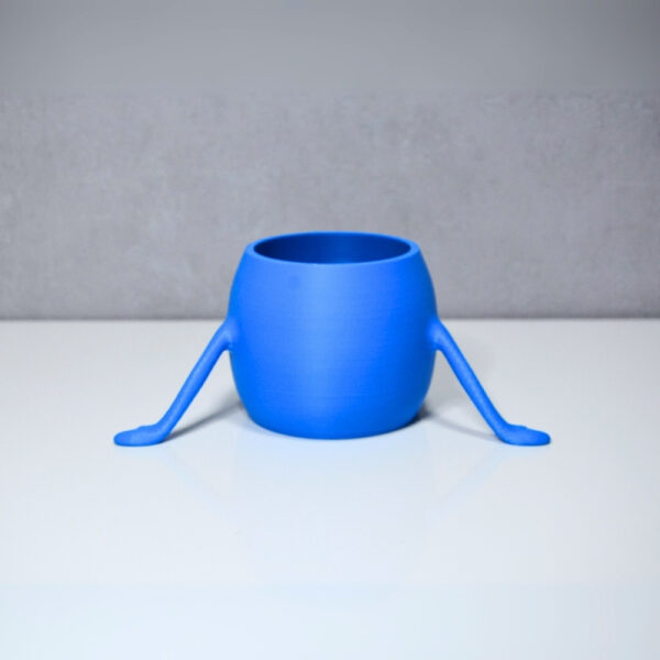 3D Oturan Mini Saksı - Mavi