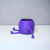 3D Oturan Mini Saksı - Mor