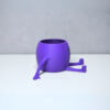 3D Oturan Mini Saksı - Mor