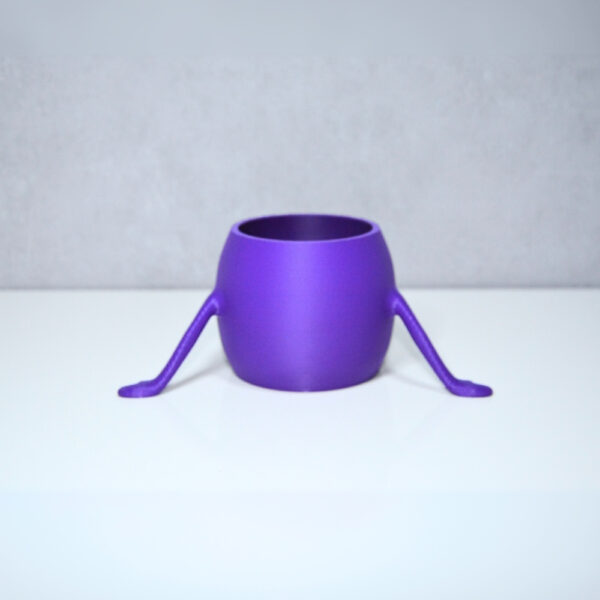 3D Oturan Mini Saksı - Mor