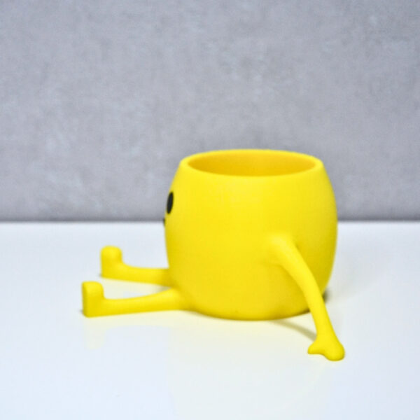 3D Oturan Mini Saksı - Sarı