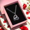 K-20100-1 Zirkon Love Yazılı Kalpli Kolye