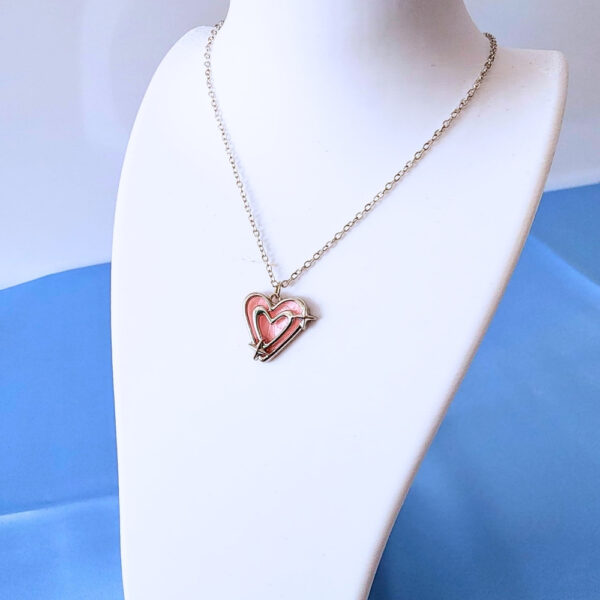 Pinterest Kolye - Pembe Kalp Kolye